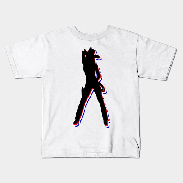 Red White & Blue Cowgirl silhouette Kids T-Shirt by CoolMomBiz